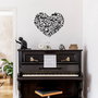 Wallity Musical Love - 507 Escultura de pared decorativa de metal negra